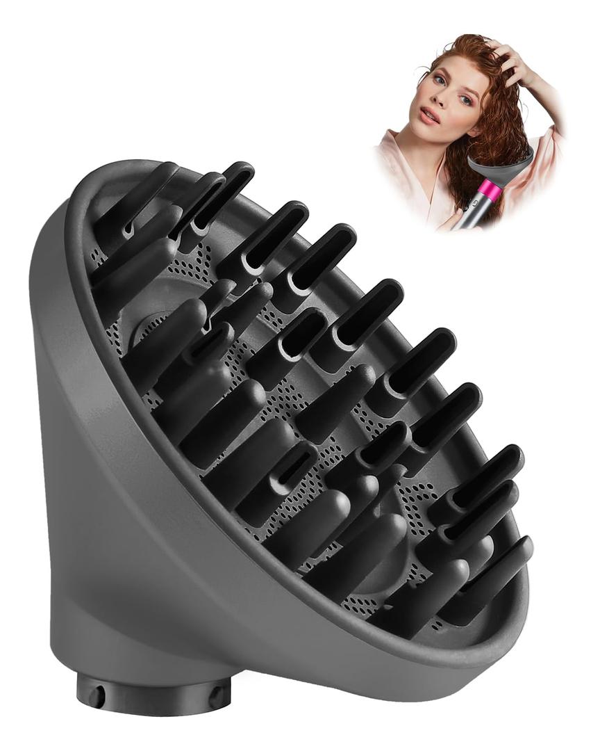 Upgraded Diffuser for Dyson Airwrap Styler, Hair Dryer Diffuser Nozzle Attachment for Dyson for Airwrap HS01 HS05 HS08 (Gray)