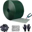 Solar Panel Bird Guard,6inx120ft Critter Guard for Solar Panels with 100pcs Fastener Clips,PVC Coated Galvanized Pigeon Solar Panel Mesh,Critter Guard with Plier,Gloves for Bird Proofing