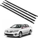 ZONFANT 4 Pcs Black Car Outer Door Window Moulding Trim Weatherstrip Seal Belt Compatible with 2009-2013 Corolla, Replace#75710-02210 75720-02210 75730-02190 75740-02190