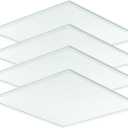 Lithonia Lighting CPX LED Flat Panel Light, 2Ftx2Ft LED Light Panel, Ceiling Lighting Fixture, 2500/3200/4000 Adjustable Lumens, 3500K/4000K/5000K Switchable CCT, Smooth Satin Lens, White (4-Pack) (2 ft. x 2 ft. (4-Pack))