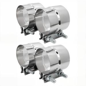 3 inch Exhaust Clamp Stainless Steel Muffler Band Clamps for 3" I.d. to 3" O.d. Turbo Downpipe Exhaust System Repair - 4 Pieces