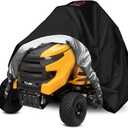 Riding Lawn Mower Cover, Heavy Duty Waterproof Polyester 600D Oxford Tractor Cover UV & Dust & Water Resistant, Universal Fit Decks up to 54" with Elastic Cord & Storage Bag (Black)