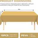 10 Pack Premium Disposable Plastic Tablecloth 54" X 108" Rectangle Table Cover for Birthdays Weddings Christmas Anniversary Buffet Table (Gold)