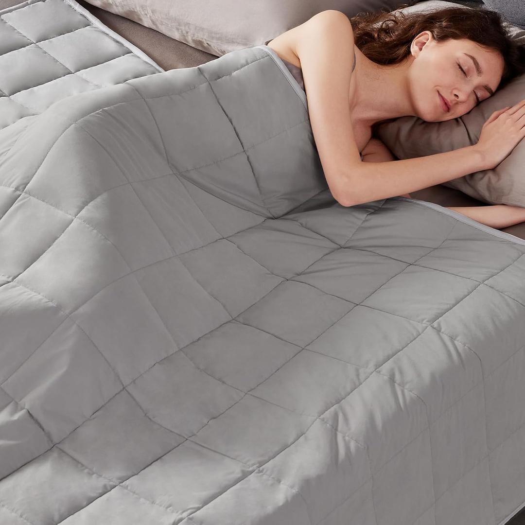 Weighted Blanket Queen Size (60"x80" 12lbs),Ultra Soft and Cozy Cooling Weighted Blanket Queen Size for Adult,Heavy Blanket with Machine Washable Soft Blanket, Stone Grey