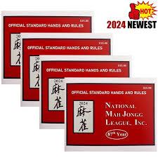 Mahjong Card 2024 Official Revision, 4Pcs Large Size Mah Jongg Card Set for Parties, Game & Outdoor