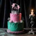 41 Pcs Witch Hat Silver Alloy Crown Cupcake Toppers Witches Themed Party Decorations Witch Hats and Crowns Cake Topper Set for Pink and Green Party Halloween Birthday Wedding Supplies Favors