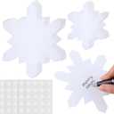 Harloon 100 Pcs Paper Cutout 5.5" 3.5" Classroom Bulletin Board Accents Cut Outs Kids DIY Craft Decoration with 100 Pcs Glue Point for School Home Party(Snowflake)