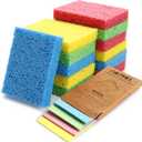 12 Counts Multipurpose Kitchen Sponges Pack Compostable Biodegradable Compressed Cellulose Sponges 18X Super Absorbent POP UP Eco Sponge for Household Use (Assorted)