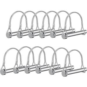 2 x 12pcs Arched Pto Pin, 1/4" x 2-3/4", Silver, for PTO, Farm, Lawn, Hitches, Garden