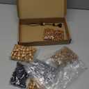 Dingion 1055 Pieces Wooden Hair Beads Set - 600 Barrel Wood Beads (9x10mm, 11x12mm, Black, Coffee, Light Coffee) & 450 Black Elastic Hair Bands with 5 Quick Beaders
