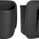 Leather Car Cup Holder Organizer (2-Pack) | Anti-Sag Clip On Drink Cupholder for Back Seat, Car Side Door, Headrest | Premium Extra Automotive Cup Holders for Water Bottles, Tumblers & Coffee Mugs