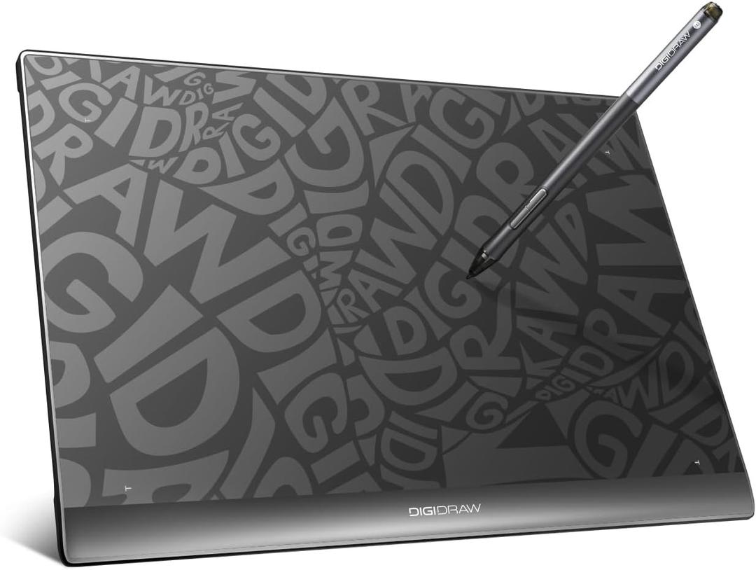 DIGIDRAW T610 Drawing Tablet 10x6 Inch, Paper-Like Graphics Tablet with 16384 Levels Battery-Free Stylus, 8 Shortcut Keys Art Pad for Painting, Illustration & OSU Gaming, Mac/PC/Android/Chromebook