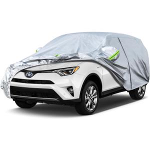 Koukou SUV Car Cover Custom Fit Toyota Rav4 from 2005 to 2025, Full Outdoor Cover Waterproof All Weather for Automobiles, Sun Rain Dust Snow Protection. (Silver)