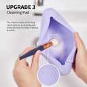 AGIKET 2 IN 1 Silicone Makeup Brush Holder with Beauty Make Up Sponge Holder Case：Soft Portable Cosmetic Face Brushes Holder with Upgrade Anti-Fall Out Magnetic Closure - Purple