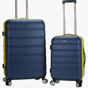 Rockland Unisex Adults Melbourne Hardside Expandable Spinner Wheel Luggage, Navy, 2-Piece Set (20/28