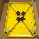 RV Step Stool, Adjustable Height Aluminum RV Step, Load Capacity Up to 1,000 lbs, Step with Non-Slip Platform and Rubber Feet, with Telescopic Carrying Handle for Easy Portability, Yellow