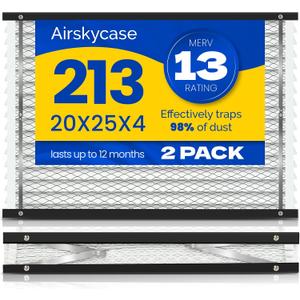 2-Pack 213 Replacement Filter Compatible with AprilAire Whole House Air Purifiers Models 1210, 1620, 2210, 2216, 3210, 4200, MERV 13 Air Purifiers, Size:20x25x4(Actual size:21.18x24.8x4.02in)