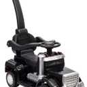 3-in-1 Ride on Push Car for Toddler 1-3 Year w/Handle&Music Black Pushing / Walking / Sliding, Max Load 55lb, Fun Horn, Black