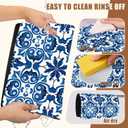 Dish Drying Mat Blue Portuguese Tiles Coffee Bar Mat for Countertop Absorbent Rubber Backed Hide Stain Dish Drainer Rack Pad Espresso Machine Cafe Table Dining Room Decoration 11.8 x 19.7 Inch