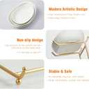 2 Tier Ceramic Fruit Bowl for Kitchen Counter, Tiered Fruit Basket for Countertop, Modern Multi Layer Fruit Display Stand for Party, Cute & Small (Gold&White)