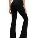 Flare Leggings for Women Tall Length Workout Yoga Pants for Girls High Waisted Tummy Control Butt Lifting Squat Proof Womens Flare Bootcut Soft Stretchable Compression Legging Black (M)