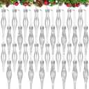 Halloscume 32 Pcs 3.54 Inches Sliver Finial Drop Christmas Ornaments Vintage Christmas Ornaments Matte Glitter Xmas Hanging Decor for Tree Decoration Holiday Decor