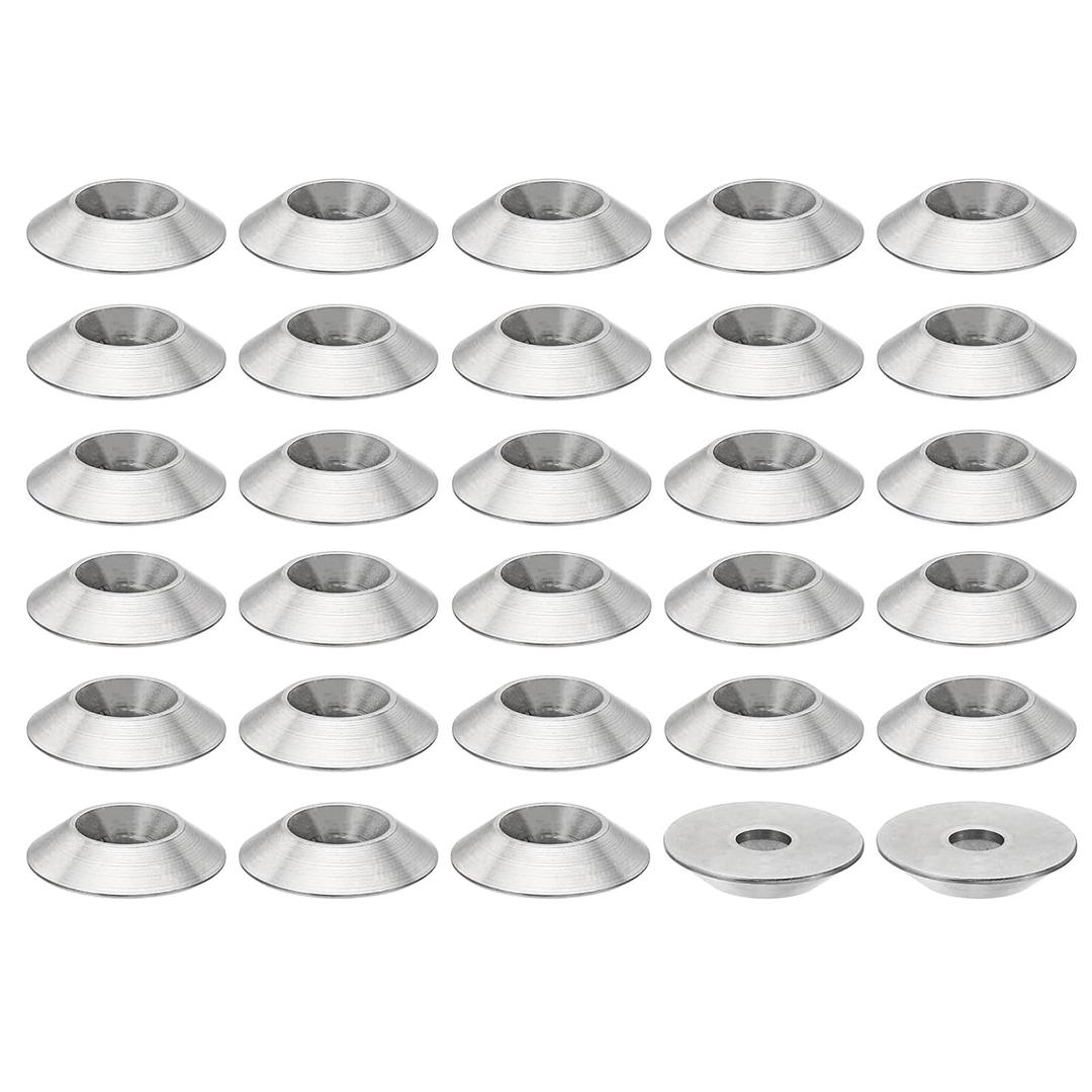 PATIKIL M4 Finish Countersunk Washer, 30pcs 16mm Dia. 3.2mm Tall Solid 304 Stainless Steel CNC Finish Cup Washer Screw Head Gasket for Industrial Construction