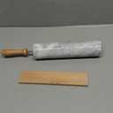 Fox Run Polished Marble Rolling Pin with Wooden Cradle, 10-Inch Barrel, White