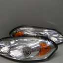 Headlights Assembly W/Bulbs for 2006-2013 Chevy Impala for 14-16 Chevy Impala Limited, 06-07 Chevy Monte Carlo Headlamp Replacement Pair (Clear Lens I Chrome Housing I Amber Reflector)