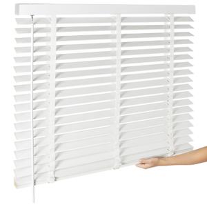 BAYUE 2" Cordless Real Wood Blinds for Indoor Windows, White, 36" W x 64" H