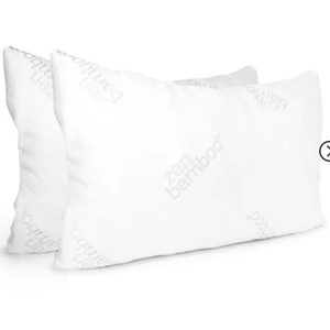 Zen Bamboo Breathable Bed Pillows for Sleeping, 2-Pack King