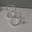 CNGLASS 10oz Glass Coffee Mugs,Double Wall Insulated Glass Mugs with Handle,Clear Espresso Mug for Latte,Cappuccino,Tea Bag,Set of 2