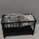 Sinnsally Kitchen Sponge Holder,2 Tier Sink Caddy Organizer with High Brush Holder,Stainless Steel Sink Box Dish Scrubber Holder,Soap Tray for Kitchen Counter Accessories & Storage Rack (Black)