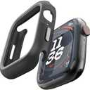 SIEANE for Apple Watch Series 10(46mm)/iWatch iwatch Cover Series 10 Case - Shockproof Rugged Protective Case with Anti-Drop Colored Hollow Design - (Matte Black, 46mm), 2 Pack