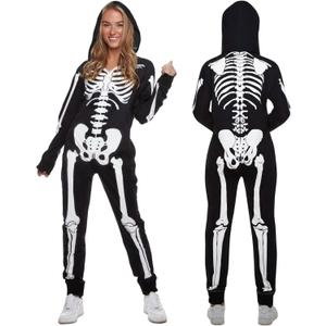 Morph Skeleton Jumpsuit - Women's Skeleton Costume for Halloween (Black), S