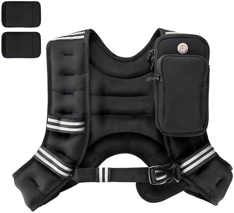 PACEARTH Weighted Vest, 8lb Weight Vest with Reflective Stripe, Body Weight Vests Adjustable for Men, Women Workout, Strength Training, Running, Walking, Jogging