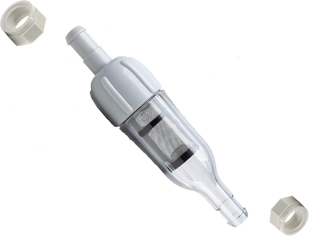 MAKHOON Pool Cleaner Assembly 48-080 with 2 Feed Hose Nuts D15 Replacement Compatible with Polaris Zodiac 48-080 in-Line Filter and Replace Universal Wall Fitting (UWF) Filter Screen 6-504-00 (1)