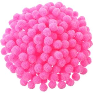 Blulu 500 Pcs 0.5 Inch Polypropylene Pompoms for Craft Making, Small Pom Poms Balls Art and Craft DIY Decorations(Pink)