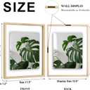 Egofine 11x14 Floating Frames Set of 2, Double Plexiglass Picture Frame, Made of Solid Wood Display Any Size Photo up to 11x14, Wall Mount or Tabletop Standing, Natural Wood