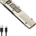 Flat Flashlight Rechargeable EDC Tactical Flashlights, 1100 High Lumen Pocket Flashlight with LCD Display, LED Powerful Flash Light for Home, Camping and Emergency Use (White)