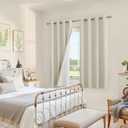 YoungsTex Stone Linen Blackout Curtains 63 Inch Length for Bedroom, Thermal Insulated Black Out Drapes with Grommet Privacy Energy Saving for Living Room, 2 Panels, 52 X 63 Inch