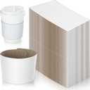 White Coffee Sleeves For 10 to 20 oz. Cups (200 Pack), Disposable Corrugated Cardboard Paper Jacket For Better Grip, Hot Cold Drinks Holder, Chocolate Milk Tea Beverage Insulator, Hand Protection