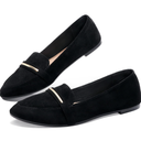 Obtaom Women's Pointy Toe Loafer Flat Comfortable Faux Suede Work Shoes,Cute Penny Loafer Slip On Ballet Flat, Size 6