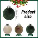 15pcs Christmas Tree Ornaments Velvet Ball,2.36in Flocked Decoration Balls,Shatterproof Multicolor Green Christmas Ornaments Set,Suitable for Xmas Trees,Fireplaces,Room Decorations