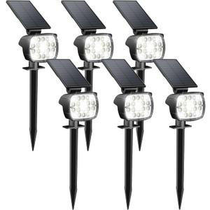 Kaxiida Solar Spot Lights Outdoor Waterproof - 2026 Upgrade 3 Level Ultra Bright Spot Lights Uplights, LED Landscape Spotlight for Tree, Pathway, Wall, Adjustable Solar Panel Auto On/Off (CoolLight)