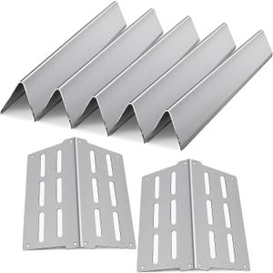 Grill Replacement Parts 17.5" Flavorizer Bars and Heat Deflector for Weber Genesis 300 Series E/S-310 320 330 EP/cep-310 320 330 with Front Control Knob