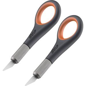 Slice Precision Knife | Finger Grip for Precision and Control | Safe Ceramic Blade Lasting 11x Longer than Metal | 2 Pack