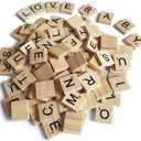 200PCS Scrabble Letters for Crafts - Wood Tiles for DIY Gift Decoration, Alphabet Coasters and Crossword Game