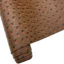 12x54 Inch Brown Ostrich Faux Leather for Upholstery Decoration,Embossed Textured Synthetic Fabric for DIY Bows Wallet Sewing Crafts