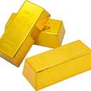 3pcs Fake Gold Bar Replica Golden Brick for Stage Decoration Pirate Costume Party Supplies, Bank Pretend Play (6.5 Inch).